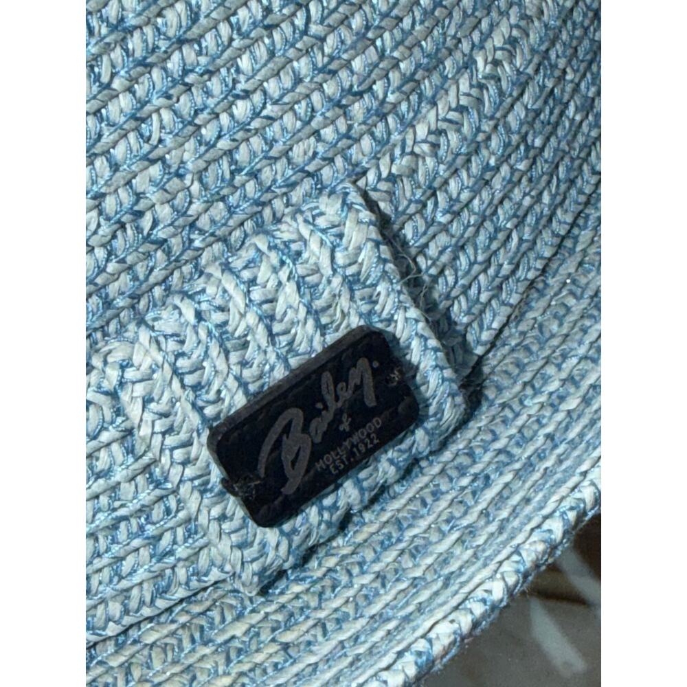 Bailey of Hollywood Light Blue Paper Blend Fedora Trilby Hat L Lightweight - Picture 11 of 11
